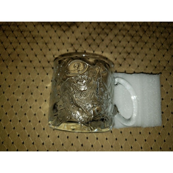 Vintage 1995 McDonalds Batman Forever Glass Mug Cup The Riddler - Picture 1 of 5